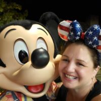 picture of Stephanie Phaneuf with American Ears and Mickey Mouse