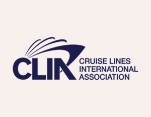 blue CLIA logo with the words saying Cruise Lines International Assocation