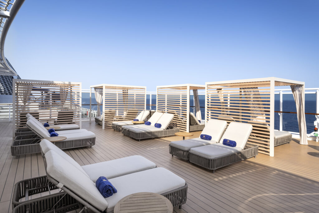 MSC Yacht Club experience private pool deck on MSC Seascape with ocean views and exclusive luxury seating